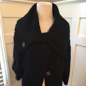 Free People black shag cardigan